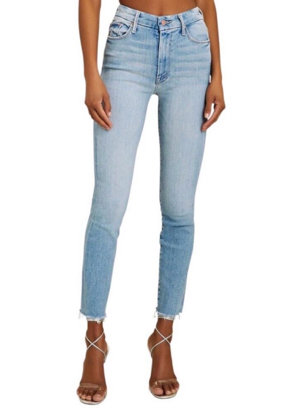 MOTHER High Waisted Looker Ankle Fray, Au Revoir